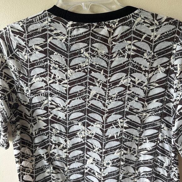 Scotch & Soda T-Shirt Top Floral Birds Burnout Short Sleeve Brown Women's Large - Picture 4 of 13